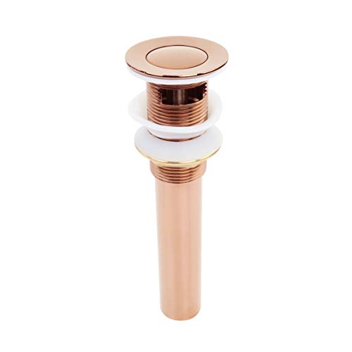 Renovators Supply Manufacturing Bathroom Sink Drain 1 1/4 in. OD Rose Gold Pop Up Sink Drain with Overflow