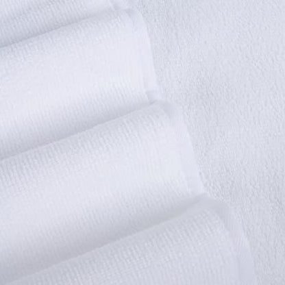 POLYTE 410 GSM Poly Blend Microfiber Quick Dry Bath Towel Set of 6 Pieces | 2-Body Towels, 2-Hand Towels, 2-Wash cloths, Oversize, Lint Free - color: White