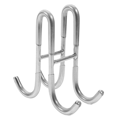 WOONEKY Stainless Steel Bathroom Hook Over Door Shower Organization Hooks Installation Towel Loofah Bathrobe Squeegee Holder - size: 12.00X11.30X4.80CM