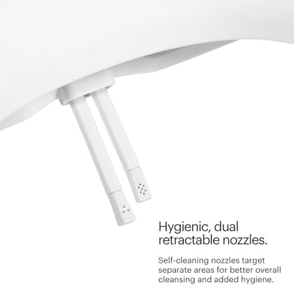Brondell Bidet Toilet Seat Non-Electric Swash Ecoseat, Fits Elongated Toilets, White - Dual Nozzle System, Ambient Water Temperature - Bidet with Easy Installation - size: Elongated, style: S101