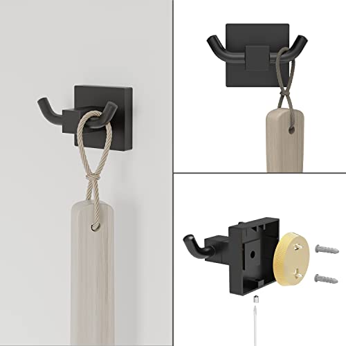 Ruacq 4 Pieces Bathroom Hardware Set Matte Black Square Stainless Steel and Zinc Alloy Modern Wall Mounted,18-Inch Towel Bar,Toilet Paper Holder,Towel Ring,Robe Hook,Bathroom Accessories Kit - color: Matte Black, size: 4pcs