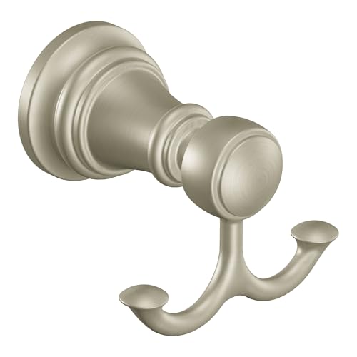 Moen YB8403BN Weymouth Double Robe Hook, Brushed Nickel - color: Brushed Nickel