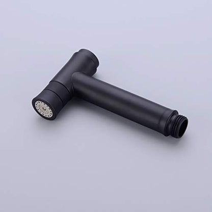 TRUSTMI Toilet Concealed Hot and Cold Bidet Spray Set, Matte Black | Brass Rough-In Wall Mount,Thumb-Free Push Button Hand Held Sprayer Head, 2 Function - color: Matte Black