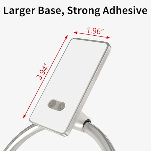 STWWO Hand Towel Holder for Bathroom, Brushed Nickel Towel Ring Adhesive | Bathroom Towel Holder Self Adhesive for Bath RV Kitchen, No Drill Hole - color: Brushed Nickel