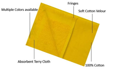 Fingertip Hand Towel | Absorbent |11x18 | Terry Velour Premium Washcloths, Bathroom use, 100% Cotton, Face, fingertip, Soft, Guest Towels (Pack of 4) (4, Gold) - color: Gold