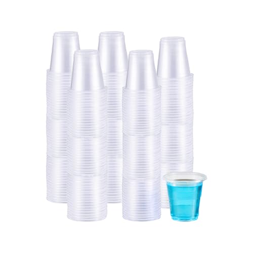 Jaluxing 500 Pack 3.5 OZ Clear Plastic Cups, Small Disposable Mouthwash 3.5 Ounce Bathroom Cups (Formerly FULING) - style: 3.5 OZ.
