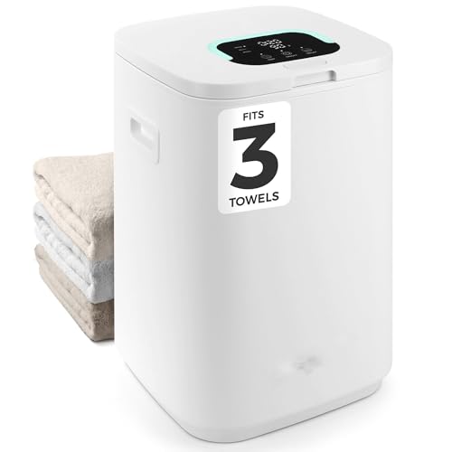 Bucket-23L Capacity Hot Warmer with Timer Function, Fits Up to Two Oversized Towels for Bathroom(White) - color: White
