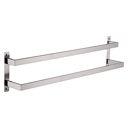 KOKOSIRI Bath Towel Bars 32 Inches Bathroom 2-Tiers Ladder Towel Rails Towel Holders Wall Mounted Towels Shelves Rack Brushed Stainless Steel, B5008BR-L32 - color: Brushed Nickel, size: 32-Inch