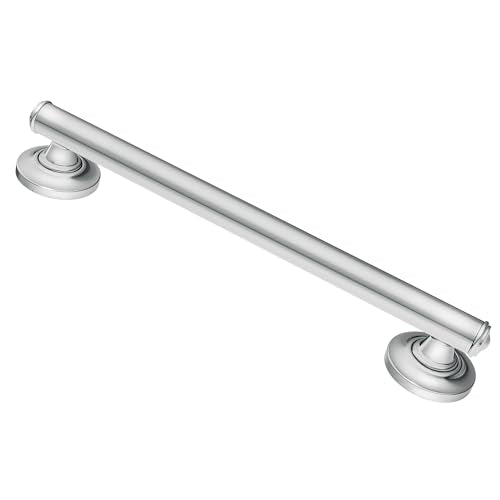 Moen LR8724D1GCH Bathroom Safety 24-Inch Designer Bathroom Grab Bar with Curled Grip, Stainless - color: Chrome