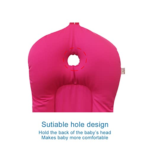 KAKIBLIN Baby Bath Mat, Baby Bath Pad, Soft Anti-Slip Babies Baths Insert | Baby Bathing Cushion for 0-6 Month Infant Baby, Pink - color: Pink