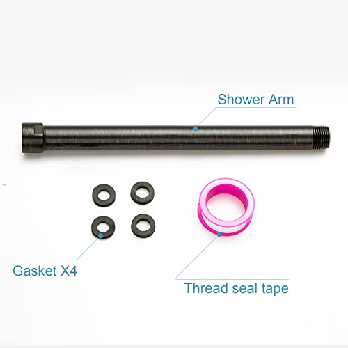 OFFO Shower Head Extension Arm, 10 in Oil Rubbed Bronze Shower Arm Extension Shower Head Extender Made of 304 Stainless Steel Shower Pipe Extension - color: Oil Rubbed Bronze, style: 10 in