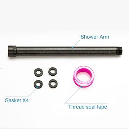 OFFO Shower Head Extension Arm, 10 in Oil Rubbed Bronze Shower Arm Extension Shower Head Extender Made of 304 Stainless Steel Shower Pipe Extension - color: Oil Rubbed Bronze, style: 10 in