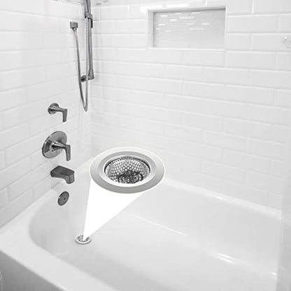 Ohtomber 2PCS 2.79" Stainless Steel Bathtub Drain Strainer Hair Catcher | Fine Mesh Filter Basket, Efficient Hair Trapping, Rust Resistant, For Bathroom Sink Shower Tub Wash Basin, Rustproof