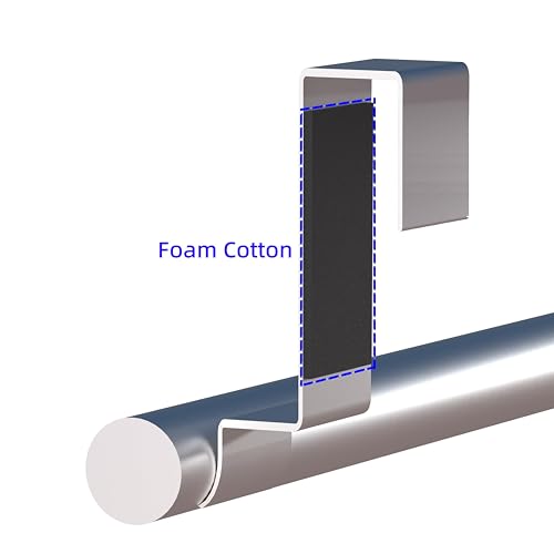 Over Cabinet Towel Bar, Cabinet Door Towel Holder, Over The Door Towel Rack, Kitchen Over Door Towel Holder, Stainless Steel Dish Towel Holder for Cabinet Door, Brushed, 2 Pack | Extended Anti-Slip Arm, EVA Scratch Guard Pads, No-Drill Install, Stainless