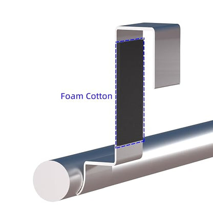 Over Cabinet Towel Bar, Cabinet Door Towel Holder, Over The Door Towel Rack, Kitchen Over Door Towel Holder, Stainless Steel Dish Towel Holder for Cabinet Door, Brushed, 2 Pack | Extended Anti-Slip Arm, EVA Scratch Guard Pads, No-Drill Install, Stainless