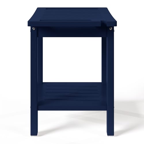 Sage HDPE Poly Plastic Waterproof Bathroom Shower Bench, Navy Blue - color: Navy Blue