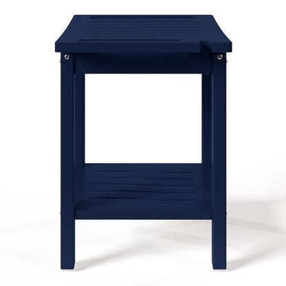 Sage HDPE Poly Plastic Waterproof Bathroom Shower Bench, Navy Blue - color: Navy Blue