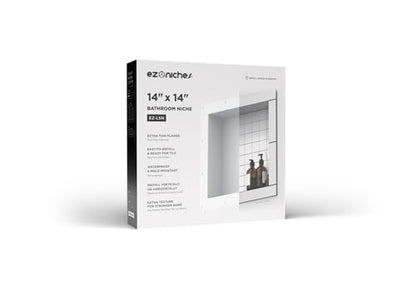 New Ready for Tile Recessed Bathroom Shower Shampoo Shelf Niche (14" X 14" Large Square) - size: 14" x 14" Large Square