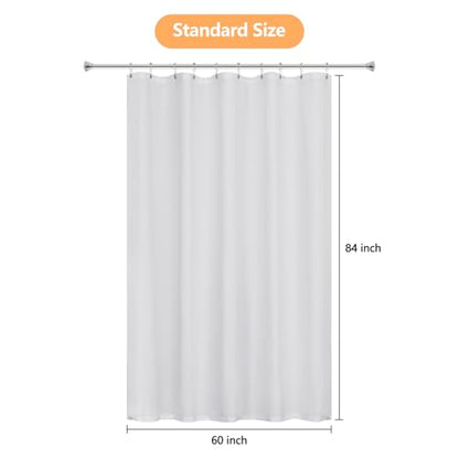 Seenus Waterproof Soft Microfiber Shower Curtain TPU Backed Lightweight, 60 x 84 Inch Extra Long White Washable Shower Curtain Liner with Magnets, 2 in 1 Hotel Quality Cloth Bathroom Shower Curtain - color: White, size: 60"W x 84"L (Pack of 1)