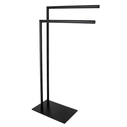 Kingston Brass SCC8320 Edenscape Freestanding Dual -Towel Rack, Matte Black | Edenscape collection; Solid steel and stainless steel construction; Corrosion-resistant finish; Easy assembly - color: Matte Black