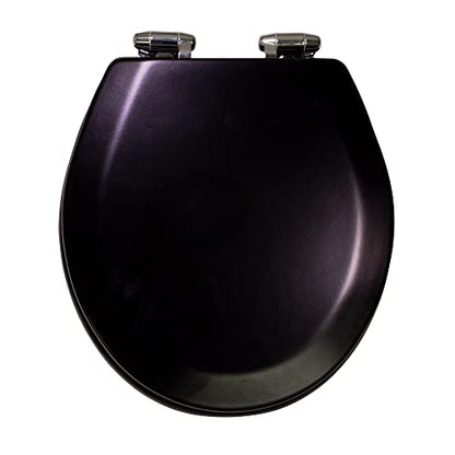 Design House Dalton Round Toilet Seat, Black | Surface, Traditional, Wood, Hardware, 561241-BLK - color: Black