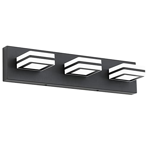 Ralbay Matte Black Vanity Light Fixtures 3 Lights Up and Down LED Modern Bathroom Vanity Lights Over Mirror Acrylic Black Bath Wall Lighting - color: Black, size: 3 Light