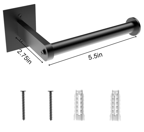 Black Hand Towel Bar for Bathroom Wall, Towel Rack 304 Stainless Steel, Toilet Paper Holder Wall Mount, Tissue Holder for Home Decor - size: 5.5