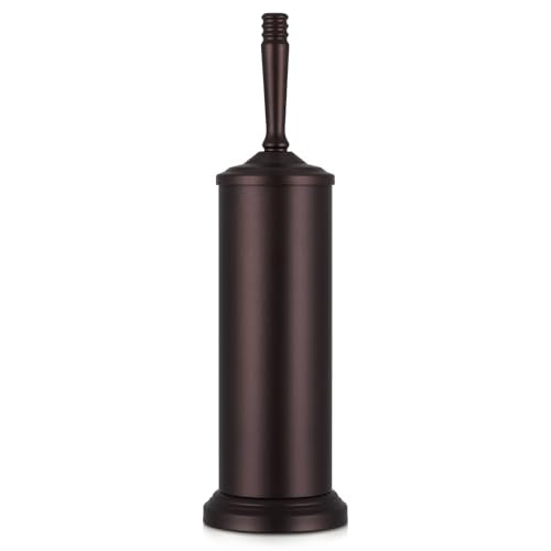 Bronze Toilet Brush and Holder Set, Toilet Bowl Brush and Holder | Heavy Duty Toilet Brush for Bathroom, Stainless Steel Toilet Cleaner Brush,Deep Cleaning,Space Saving,Covered Brush - color: Bronze