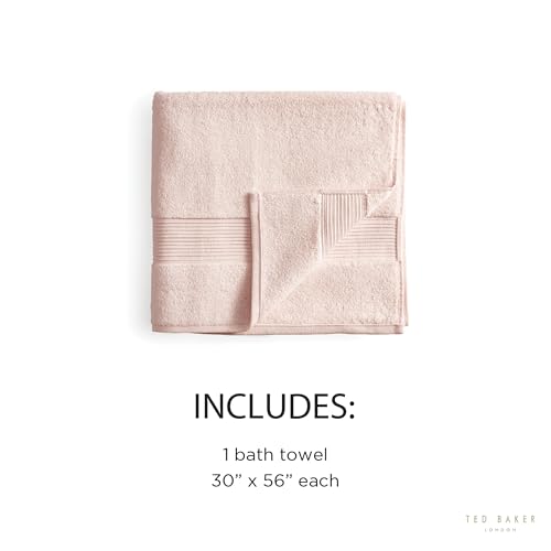 Ted Baker Cotton Bath Towel Soft, Highly Absorbent, 30x56, Blush Pink 1 Pc - color: Blush, size: Bath Towel - 1 Piece