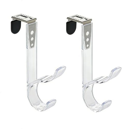 NewTalent Set of 2pcs Adjustable Over the Door Hooks for Hanging, for Living Room, Bathroom, Bedroom, Kitchen Hanging Clothes, Towels, Hats, Coats, Bags - style: Contemporary
