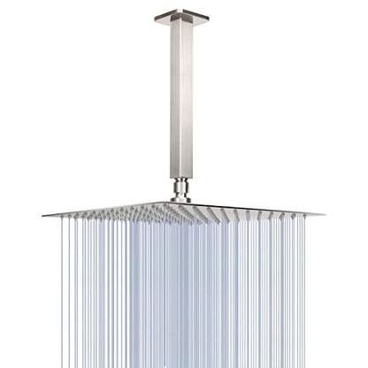 NearMoon Rain Shower Head With Shower Arm, Ceiling Mount Square Shower, Stainless Steel Ceiling Rainfall Showerhead- Waterfall Full Body Coverage (12 Inch, Brushed Nickel) - color: Brushed Nickel, size: 12 Inch