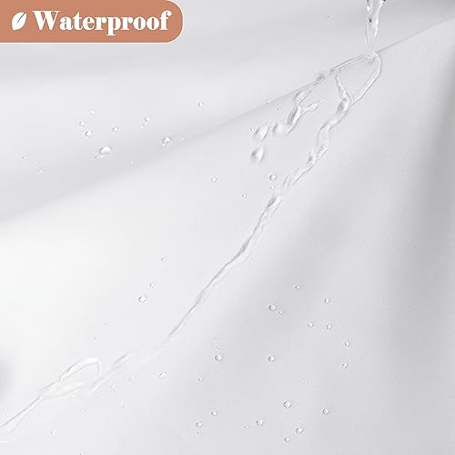 UFRIDAY Long White 72x78 inches Shower Curtain with Mesh Window, Washable Fabric Shower Curtain for Bathroom Sets,Weighted Bottom Hem, 72 x 78 Inch, Modern - color: White, size: 72"W x 78"L (Pack of 1)