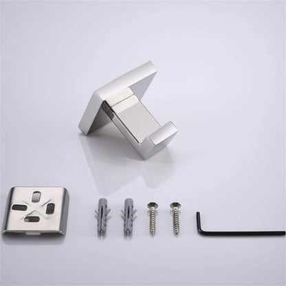 Nolimas Towel Hook Stainless Steel Bathroom Rustproof Clothes Towel Coat Hook Wall Mounted Square Toilet Kitchen, Heavy Duty Door Hanger, 4 Pack, Chrome Polished - color: Chrome Polished, size: 4 Pack
