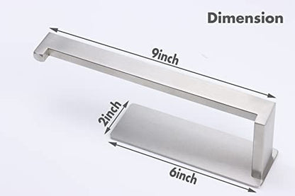 Hand Towel Holder, Strong Self Adhesive Hand Towel Ring, Thicken SUS304 Stainless Steel Hand Towel Bar/Rack, No Drilling Modern Hand Towel Hanger (Brushed Nickel, 9 in) - color: Brushed Nickel, size: 1 Pack 9 In