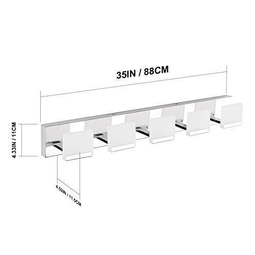 Ralbay LED Modern Bathroom Vanity Lights 5 Lights Acrylic Stainless Steel Bathroom Wall Light Fixture - color: Chrome, size: 5-Light