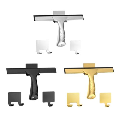 Shower Squeegee Stainless Steel Glass Window Squeegees for Bathroom Door Car Glass with Hook Wiper Cleaner Household Shower Squeegee - color: C