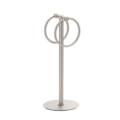 Adjustable Brush Nickel Towel Rack,Freestanding Bathroom Towel Holder - color: Brushed Nickel