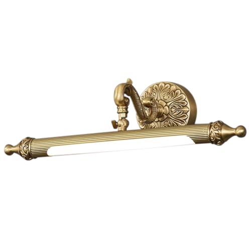 Aiwen LED Vanity Light Fixture 7W 16.14 inch Bath Vanity Lights with PC Lamp Shade Retro Artwork Picture Lighs Wall Sconces for Dressing Bathroom Lighting Soft White 3000k - color: Brass Gold(CCT: Soft White 3000K), size: 7W/16.14inch