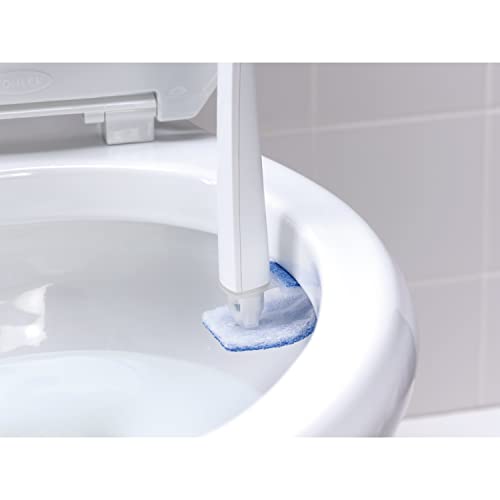 Scotch-Brite Disposable Toilet Scrubber Starter Kit, 5 Pack | Disposable Refills with Built-In Bleach Alternative, Includes 1 Handle, Storage Caddy and 5 Refills
