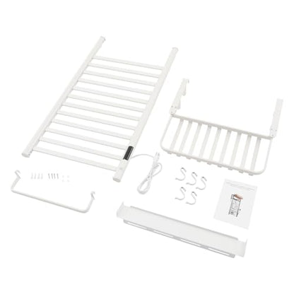 Towel Warmer Rack, 12 Bars Aerospace Aluminium Wall Mounted Electric Heated Towel Rack, Plug-in Towel Dryer with Timer, 86-140°F Temp,Touch Screen for Bathroom, 180W, IPX4 (White)