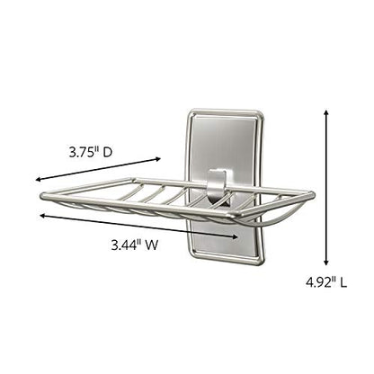 Command Soap Dish for Shower, Damage Free Hanging Bathroom Soap Dish, No Tools Bar Soap Holder, 1 Satin Nickel Soap Dish and 2 Water-Resistant Command Strips - size: 1 Pack