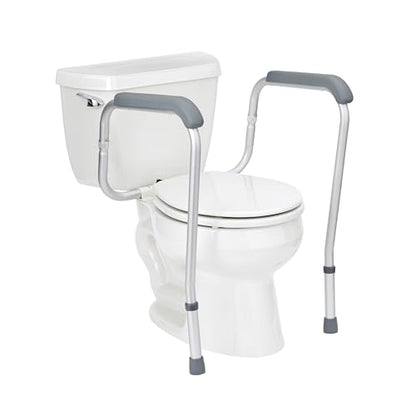Medline Toilet Handle Safety Rail, Grab Bar for Bathroom, 26" to 31" Adjustable Height, 250-lb. Capacity, Aluminum