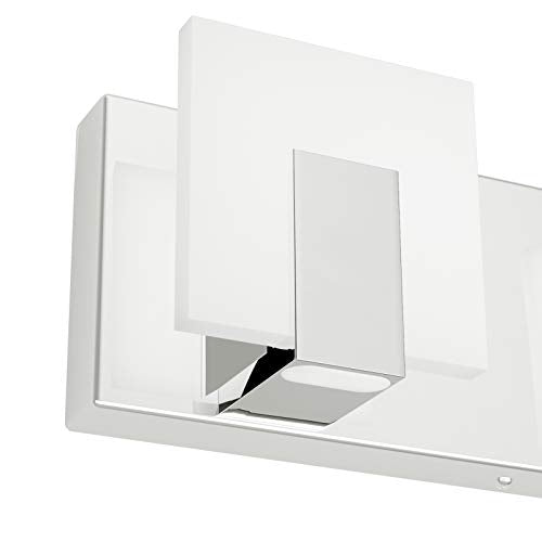 Aipsun 3 Lights Dimmable Modern LED Vanity Light for Bathroom Frosted White Acrylic Chrome Up and Down Bathroom Wall Light Fixtures Over Mirror(White Light 6000K) - size: 3 Lights