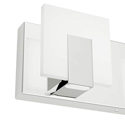 Aipsun 3 Lights Dimmable Modern LED Vanity Light for Bathroom Frosted White Acrylic Chrome Up and Down Bathroom Wall Light Fixtures Over Mirror(White Light 6000K) - size: 3 Lights