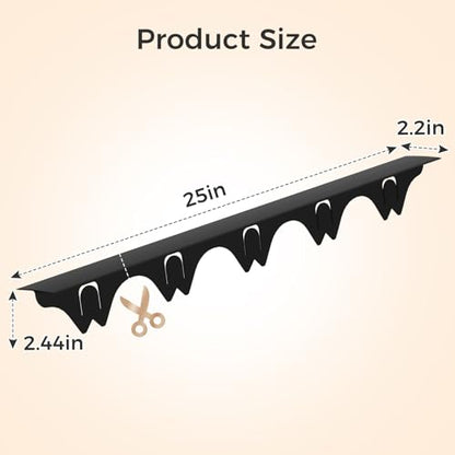 Silicone Stove Gap Covers with Stainless Steel, Oven Gap Filler Seals Gaps Between Stovetop and Counter, Stove Gap Guards Range Trim Kit, Easy to Clean Stove Gap Guard (Black 2 Pack,25") - color: Black, size: 25 inches