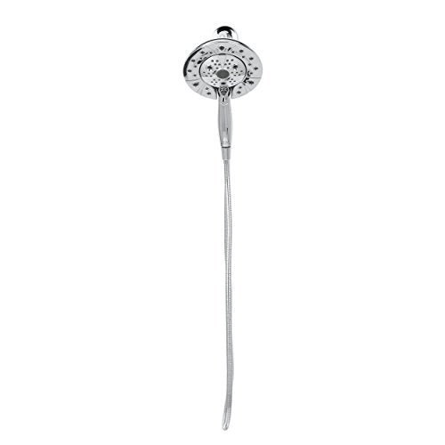 Delta Faucet 5-Spray In2ition Dual Shower Head with HandHeld Spray, H2Okinetic Chrome Shower Head with Hose, Showerheads, Handheld Shower Heads, Magnetic Docking, Chrome 58480-PK - color: Chrome