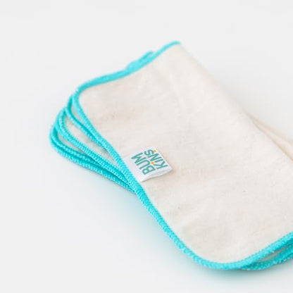 Bumkins Reusable Flannel Baby Wipes, 12 Count, Natural