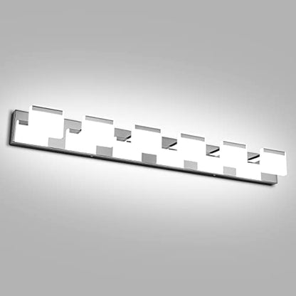 Ralbay LED Modern Vanity Light 6 Light Bathroom Vanity Lights Acrylic Stainless Steel Bathroom Vanity Lighting Fixtures - color: Chrome, size: 6-Light