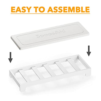 SpaceAid DryingNeat Sink Organizer, Instant Dry Sink Caddy Organizers, Kitchen Sponge Soap Holder Dispenser, Countertop Fast Drying Counter Tray Rack (Bamboo Rack, White) - color: White