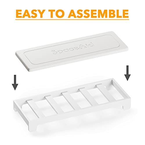 SpaceAid DryingNeat Sink Organizer, Instant Dry Sink Caddy Organizers, Kitchen Sponge Soap Holder Dispenser, Countertop Fast Drying Counter Tray Rack (Bamboo Rack, White) - color: White